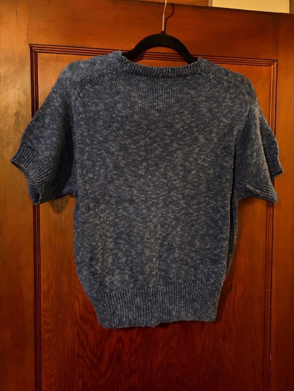 Vintage Christian Dior Sports Blue Silk Blend Short Sleeve Knit Sweater Size M - Picture 9 of 16